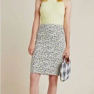 Anthropologie Maeve Leopard Cheetah Print Jacquard Pencil Skirt Women's Medium